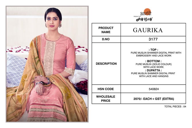 Gaurika By Jay Vijay Muslin Digital Printed Designer Salwar Suits Wholesalers In Delhi